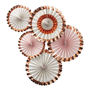 Ditsy Floral Rose Gold Foiled Pin Wheel Fan Decorations, thumbnail 2 of 2