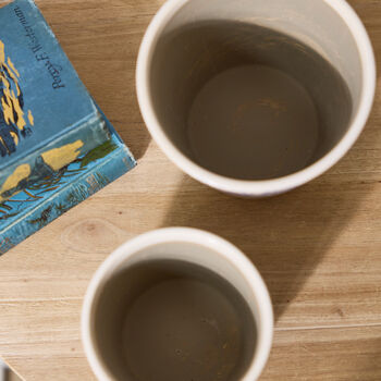 Set Of Two Floral Blue Grecian Planters, 2 of 4