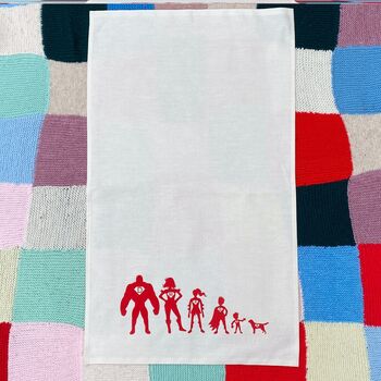 Personalised Tea Towel Superhero Family, 6 of 9