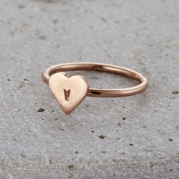 Personalised Mini Heart Ring By Posh Totty Designs