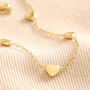 Gold Stainless Steel Tiny Round Heart Charm Anklet, thumbnail 2 of 2