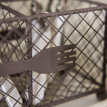 Wire Cutlery Holder With Handle, 4 of 6