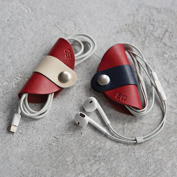 Personalised Leather Cable And Headphone Organisers Set, 2 of 11