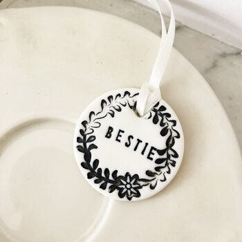Bestie Porcelain Token With Personalised Card, 4 of 6