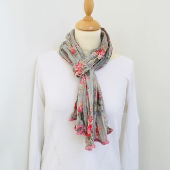 Floral Cotton Scarf, 7 of 12