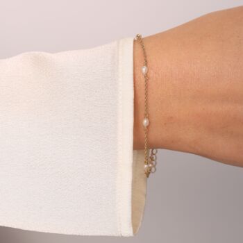 Gold Plated Freshwater Pearl Bracelet, 3 of 4