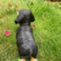 Dachshund Garden Ornament With Green Boots Sausage Dog, thumbnail 2 of 9