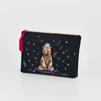 Party Bear Embroidered Blue Medium Pouch, 6 of 8