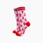 Lobster Checkerboard Bamboo Socks In Pink, thumbnail 1 of 4