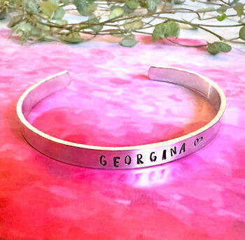 Personalised Name Bangle Bracelet Cuff, 5 of 8