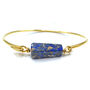18k Gold Vermeil Plated Lapis Lazuli Bangle, thumbnail 2 of 3
