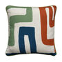 Cora Abstract White Piped Linen Cushion, thumbnail 1 of 7