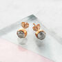 Rough Diamond Rose/Gold Plated Silver Stud Earrings, thumbnail 4 of 7