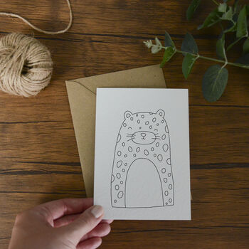 Illustrated Leopard Greeting Card, 3 of 4