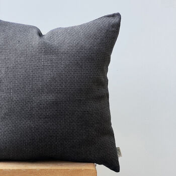 Black Linen Textured Cushion Cover, 3 of 4