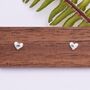 Sterling Silver Small Pair Of Heart Stud Earrings, thumbnail 1 of 12