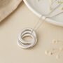 Personalised Sterling Silver Russian Three Ring Necklace, thumbnail 4 of 12