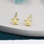 Sterling Silver Tiny Little Open Star Cutout Stud Earrings, thumbnail 4 of 12