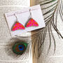 Rosy Maple Moth Wooden Earrings, thumbnail 3 of 9