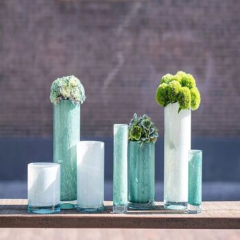 Cylinder Vase Green White Colour By Dut Z, 3 of 6