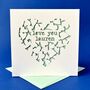 Personalised 'Love You' Heart Card, thumbnail 2 of 4