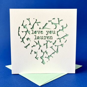 Personalised 'Love You' Heart Card, 2 of 4