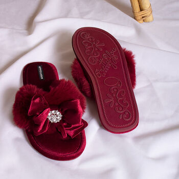 Amelie Toe Post Slipper In Red, 3 of 5