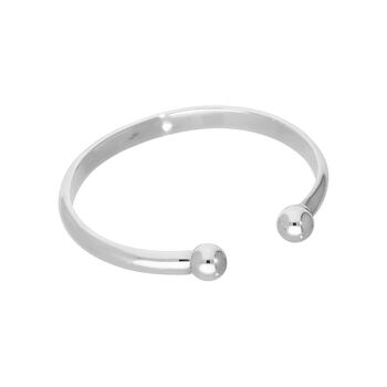 Sterling Silver Womens Thick Heavy 66mm Torque Bangle, 5 of 5