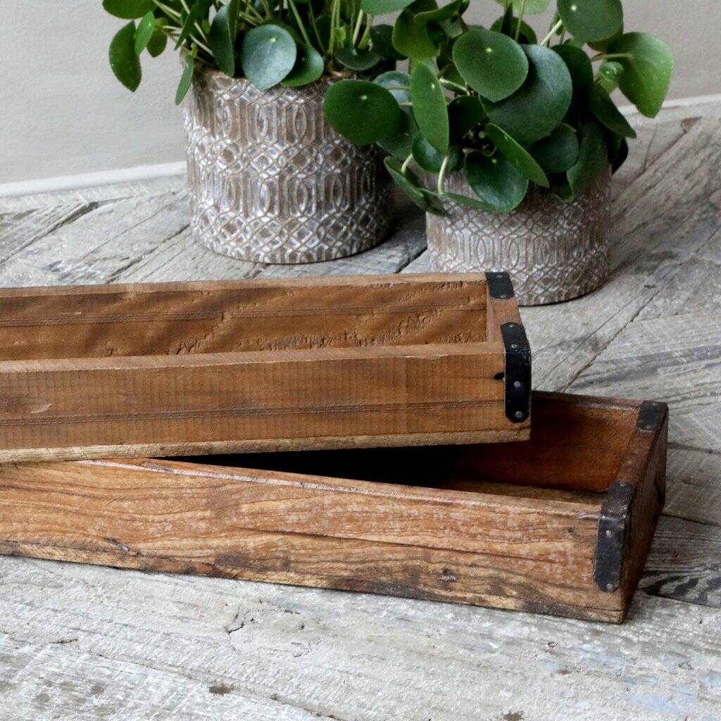 Set Of Two Vintage Tray Boxes By Attic Room