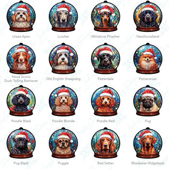 Dog Snow Globe Tree Decoration, 8 of 8