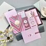 Pink And Burgundy Stationery Box, thumbnail 1 of 11