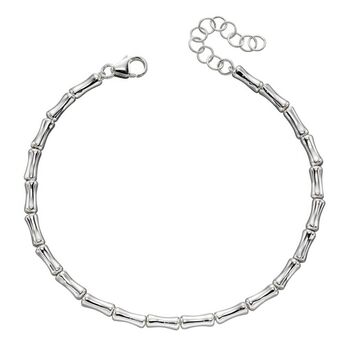 Adjustable Sterling Silver Bamboo Tennis Link Bracelet, 4 of 7