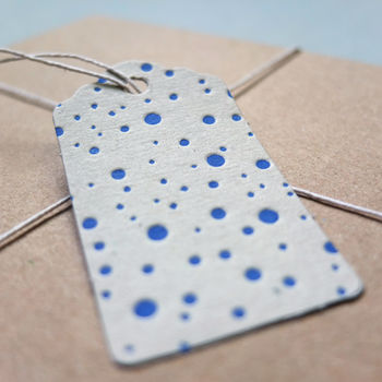 Blue Bubble Letterpress Gift Tag Pack Of Six, 2 of 2