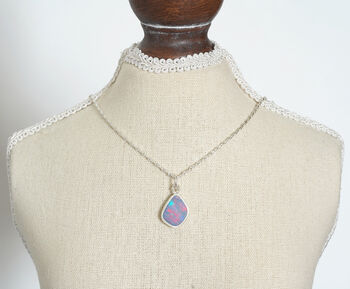 Australian Opal Doublet Necklace In Sterling Silver, 4 of 4