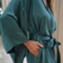 Green Satin Kimono Robe, thumbnail 6 of 7