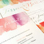 Love Rainbow Watercolour Wedding Invitation, thumbnail 9 of 11