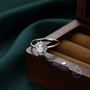 White Opal Cz Halo Oval Ring In Sterling Silver, thumbnail 5 of 12