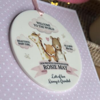 New Baby Girl Keepsake Card, Granddaughter, Niece, Any Relation, 2 of 3