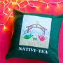 Funny Tea Christmas Cushion, thumbnail 2 of 5