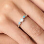Molten Sterling Silver Opal Trio Ring, thumbnail 2 of 7
