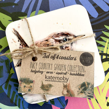 Inky Country Garden Collection Coasters, 2 of 7