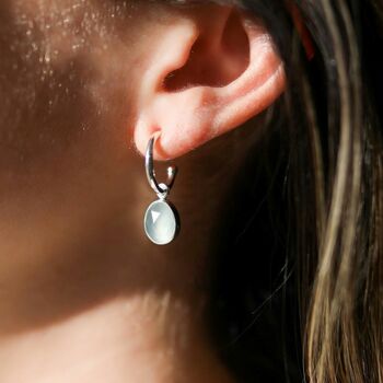 Manhattan Silver And Aqua Chalcedony Earrings, 2 of 4