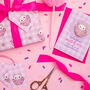 Gingham Teacup Cat Wrapping Paper With Tags, thumbnail 5 of 7