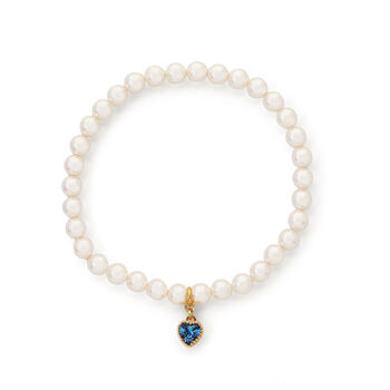 Something Blue Pearl Heart Bracelet For Brides, 2 of 5