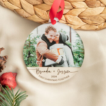 Personalised First Christmas Together Photo Bauble, 3 of 6