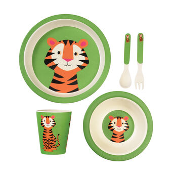 Teddy The Tiger Bamboo Kids Tableware Set, 2 of 2
