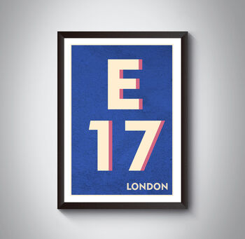 E17 Walthamstow, Leyton London Postcode Art Print, 9 of 9