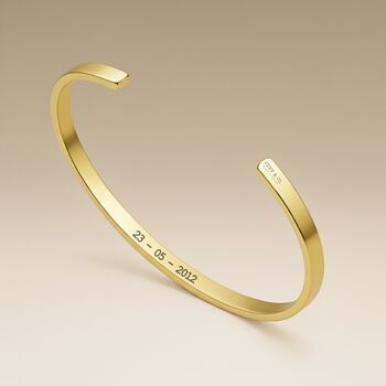 Gold Colour Personalised Cuff Bracelet, 2 of 8