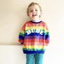 Personalised Bright Rainbow Kids Slouch Jumper, thumbnail 5 of 7