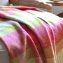 Multi Coloured Check Wool Throw, thumbnail 2 of 4
